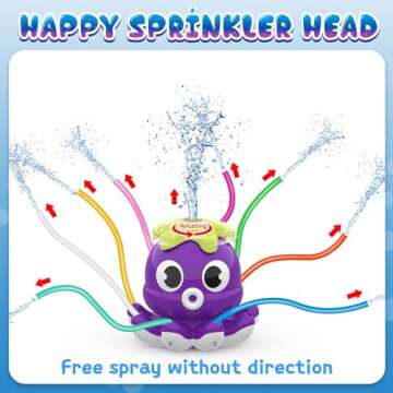 SAMTOP Outdoor Water Spray Sprinkler for Kids and Toddlers, Summer Outside Toys Backyard Games with 8 Wiggle Tubes, Attaches to Garden Hose Splashing Fun Toys for 3 4 5 6 7 8 Year Old Boys Girls Gifts