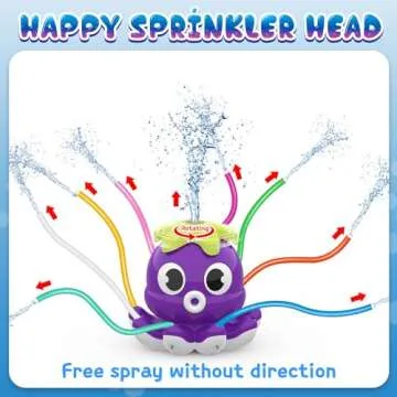 SAMTOP Outdoor Water Spray Sprinkler for Kids and Toddlers, Summer Outside Toys Backyard Games with 8 Wiggle Tubes, Attaches to Garden Hose Splashing Fun Toys for 3 4 5 6 7 8 Year Old Boys Girls Gifts