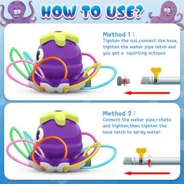 SAMTOP Outdoor Water Spray Sprinkler for Kids and Toddlers, Summer Outside Toys Backyard Games with 8 Wiggle Tubes, Attaches to Garden Hose Splashing Fun Toys for 3 4 5 6 7 8 Year Old Boys Girls Gifts