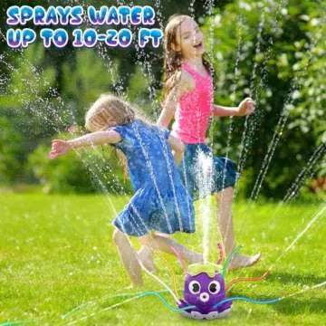 SAMTOP Outdoor Water Spray Sprinkler for Kids and Toddlers, Summer Outside Toys Backyard Games with 8 Wiggle Tubes, Attaches to Garden Hose Splashing Fun Toys for 3 4 5 6 7 8 Year Old Boys Girls Gifts