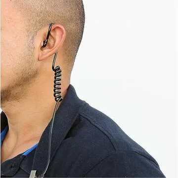 MaximalPower Twist On Replacement Black Coiled Acoustic Tube for Two-Way Radio Surveillance and Listen Only Earpiece (1 Pack)