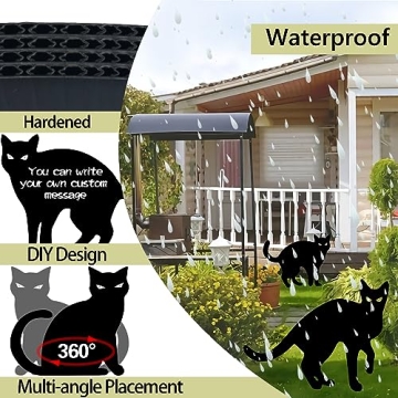 Halloween Black Cat Yard Decor - 4 PCS with Lights