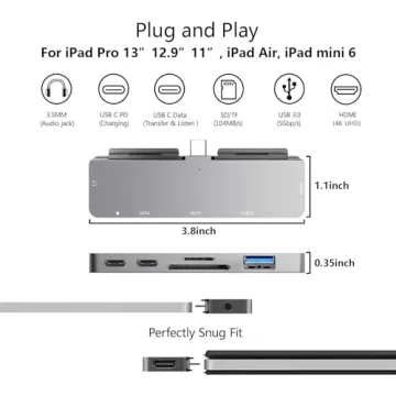 Ultimate iPad Pro USB C Hub 7-in-1 Adapter