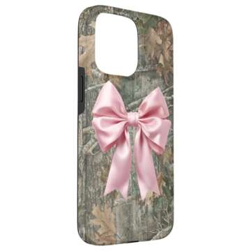 iPhone 15 Pro Max Camo pink bow Case