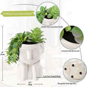 Fake Succulents Plants Artificial Succulents in Ceramic Pots Fake Potted Plants Faux Plants Indoor F...