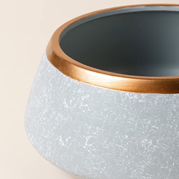 LA JOLIE MUSE Large Succulent Planter Pots - Ceramic Indoor Outdoor Garden Pot with Drainage for Plant Flower, 8 Inch, Gray