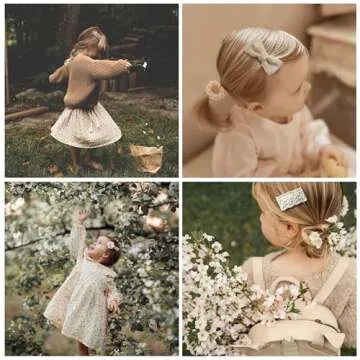 13 Pcs Hair Clips for Girls with Bows Butterfly Flower,2" Fully Lined Alligator Clips and Barrettes,Handmade Hair Accessories for Baby Toddler Young Kids School Age Girls Gifts