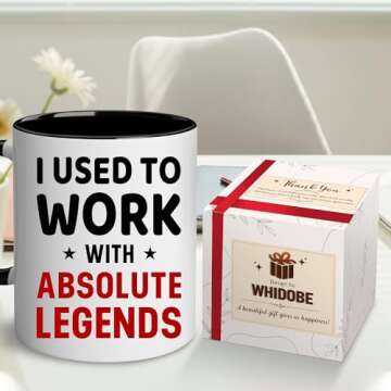 WHIDOBE I Used To Work With Absolute Legend Coworker Retirement New Job Goodbye Workplace Office Boss, Women, Men, Going Away, Colleague, Farewell, Leaving, Good Luck New Job Coworker Accent Mug 11OZ