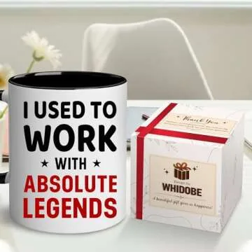 WHIDOBE I Used To Work With Absolute Legend Coworker Retirement New Job Goodbye Workplace Office Boss, Women, Men, Going Away, Colleague, Farewell, Leaving, Good Luck New Job Coworker Accent Mug 11OZ