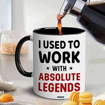 WHIDOBE I Used To Work With Absolute Legend Coworker Retirement New Job Goodbye Workplace Office Boss, Women, Men, Going Away, Colleague, Farewell, Leaving, Good Luck New Job Coworker Accent Mug 11OZ