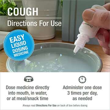 HomeoPet Cough, Gentle Natural Cough Medicine for Dogs, Cats, and Small Pets, Cat and Dog Cough Medi...