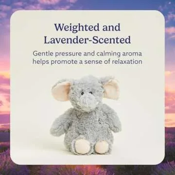 Warmies Microwavable & Weighted Stuffed Animals, Gray Elephant - Heated Stuffed Animal Plushie for Warmth & Comfort - Cute Soft Plush Toys for Boys, Girls, Babies & Toddlers