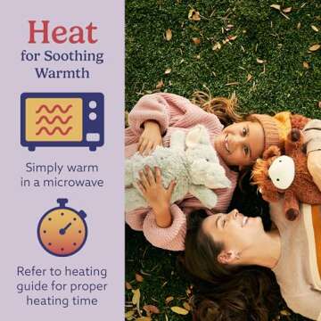 Warmies Microwavable & Weighted Stuffed Animals, Gray Elephant - Heated Stuffed Animal Plushie for Warmth & Comfort - Cute Soft Plush Toys for Boys, Girls, Babies & Toddlers