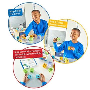 hand2mind Equivalency Dice, Large Foam Dice for Classroom, Subitizing Dice, Fraction Equivalency, Math Manipulatives 4th Grade, Educational Toys for Elementary Kids, Math Learning Tools (Set of 16)