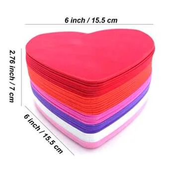 MBJelir EVA Foam Heart Shape DIY Craft Set for Valentine/Mother's Day,Party Decorations， 6 Colors(...