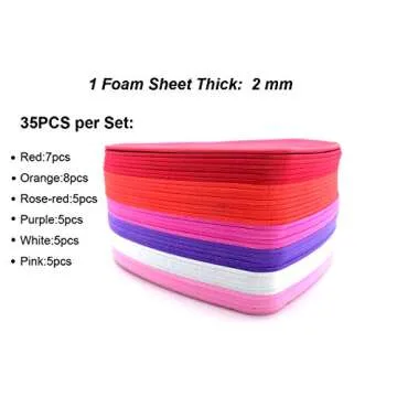 MBJelir EVA Foam Heart Shape DIY Craft Set for Valentine/Mother's Day,Party Decorations， 6 Colors(Pink, Red, Orange, White, Purple，Rose-red)-6 inch 35PCS