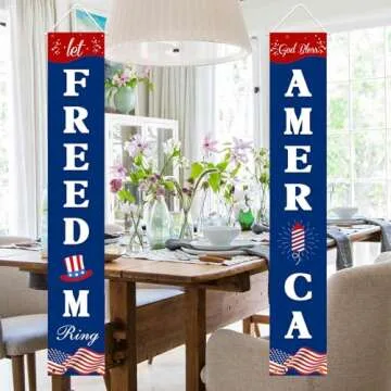 Vibrant 4th of July Hanging Flag Banners for Celebrations