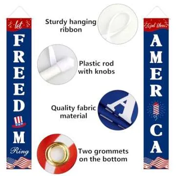 Vibrant 4th of July Hanging Flag Banners for Celebrations