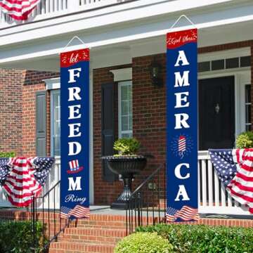 Vibrant 4th of July Hanging Flag Banners for Celebrations