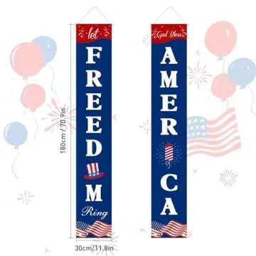 Vibrant 4th of July Hanging Flag Banners for Celebrations