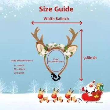 FLAdorepet Pet Cat Dog Elk Antler Deer Horn Headband Headwear Hat,Halloween Christmas Dog Reindeer Deer Costume Outfits for Small Medium Large Dogs Pet Hair Accessories Apparel Gifts