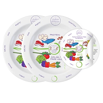 Portion Perfection Porcelain Bariatric Plates for Portion Control - Durable Design for Effective Wei...