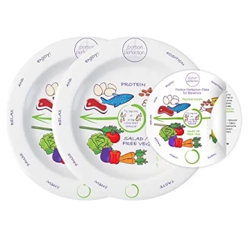 Portion Perfection Porcelain Bariatric Plates for Portion Control - Durable Design for Effective Wei...