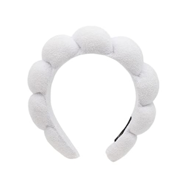 Aufona White Terry Towel Spa Headband for Women - Ideal for Skincare, Makeup, and Workouts