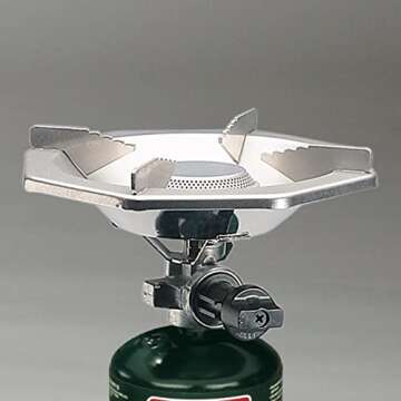 Coleman Bottletop Propane Camping Stove, Portable 1-Burner Adjustable Stove with Wind Baffles, Pressure Regulator, and 10,000 BTUs of Power; Ideal for Camping, Hiking, Backpacking, & More