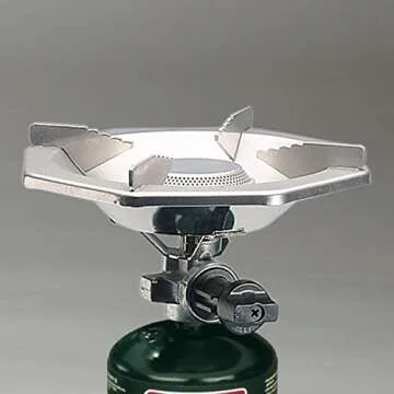 Coleman Bottletop Propane Camping Stove, Portable 1-Burner Adjustable Stove with Wind Baffles, Pressure Regulator, and 10,000 BTUs of Power; Ideal for Camping, Hiking, Backpacking, & More