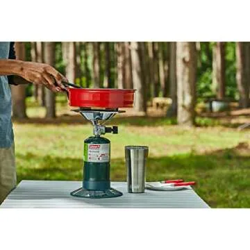 Coleman Bottletop Propane Camping Stove, Portable 1-Burner Adjustable Stove with Wind Baffles, Pressure Regulator, and 10,000 BTUs of Power; Ideal for Camping, Hiking, Backpacking, & More