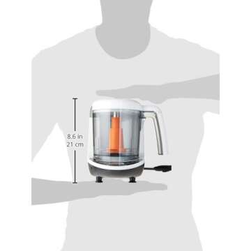 Baby Brezza Small Baby Food Maker Set – Cooker and Blender in One to Steam and Puree Baby Food for Pouches - Make Organic Food for Infants and Toddlers - Includes 3 Pouches and 3 Funnels