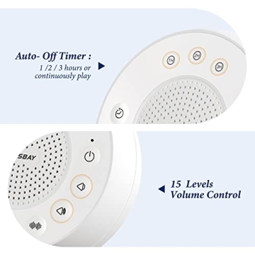 Housbay White Noise Machine with 31 Sounds & NightLight