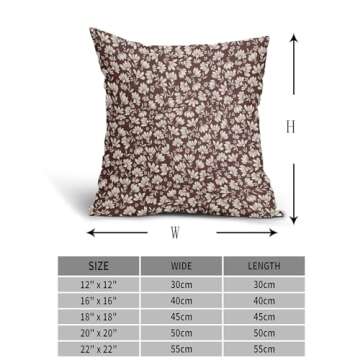 Burgundy Daisy Floral Pillow Covers Set of 2 for Decor