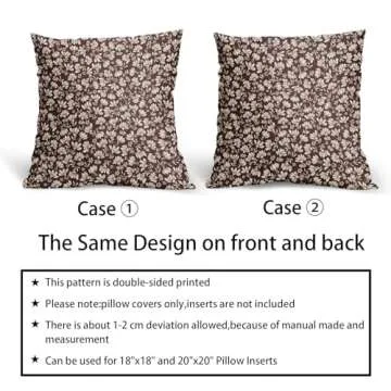Burgundy Daisy Floral Pillow Covers Set of 2 for Decor