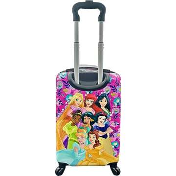 Fast Forward Kids Licensed Hard-Side 20” Spinner Luggage Lightweight Carry-On Suitcase (Princess)