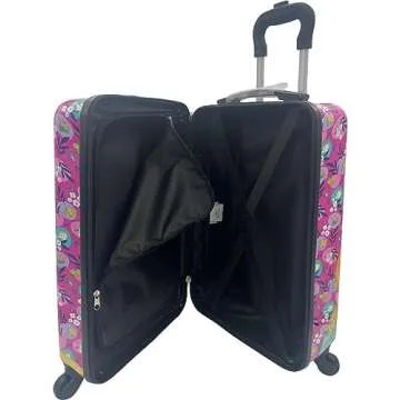 Fast Forward Kids Licensed Hard-Side 20” Spinner Luggage Lightweight Carry-On Suitcase (Princess)