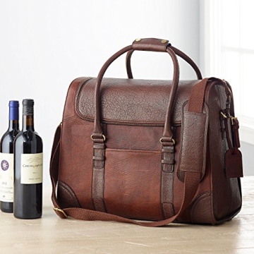 Elegant 6-Bottle Leather Wine Bag for Travel and Events