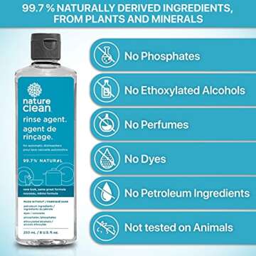 NATURE CLEAN Dishwasher Pods + Rinse Aid Liquid Set - Eco-Friendly Cleaning