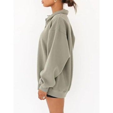 BAIGRAM Quarter Button Up Sweatshirt for Women in Fleece