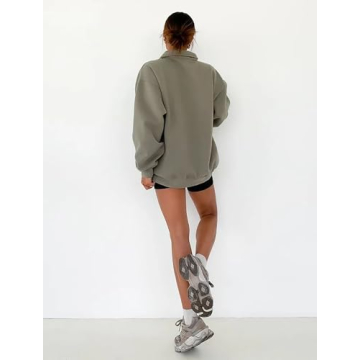 BAIGRAM Quarter Button Up Sweatshirt for Women in Fleece