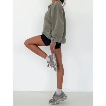 BAIGRAM Quarter Button Up Sweatshirt for Women in Fleece