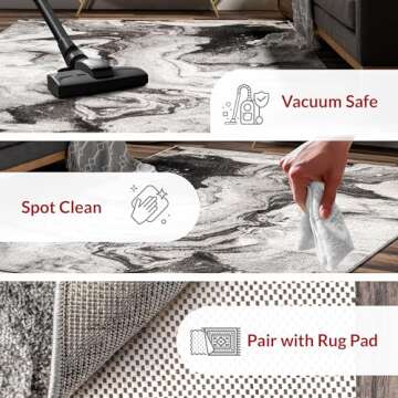 nuLOOM 4x6 Performance Non-Shed Indoor Area Rug for Living Room