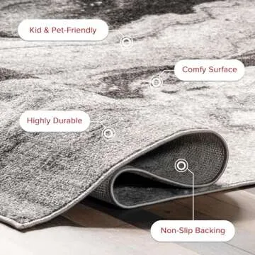 nuLOOM 4x6 Performance Non-Shed Indoor Area Rug for Living Room