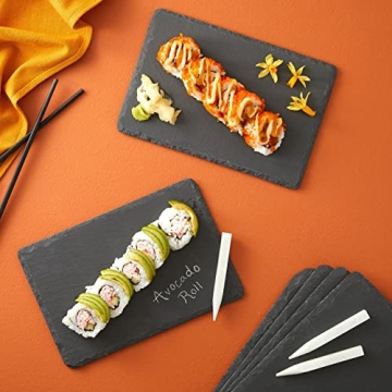 Juvale 6 Pack Slate Charcuterie Boards for Cheese & Sushi