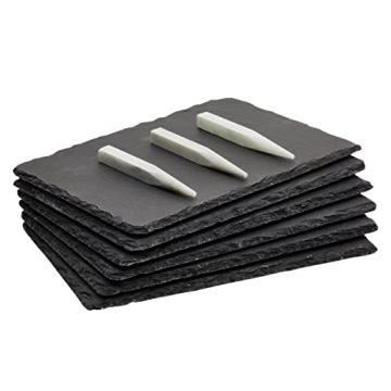 Juvale 6 Pack Slate Charcuterie Boards for Cheese & Sushi
