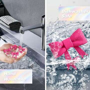 Compatible with Stanley Cup Accessories - 3Pcs 10mm Bow Straw Topper Compatible with Stanley Cup Straw Cover Cap, 2pcs Rose Red Bow Charms for Stanley 30&40 Oz Tumbler with Handle