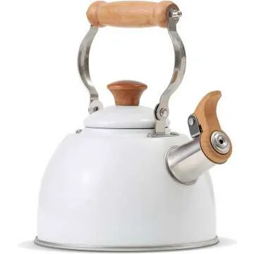 Whistling Tea Kettle - 1.6 QT Vintage White