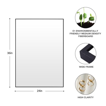 Elegant Black Bathroom Mirror 24x36 for Modern Homes