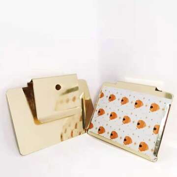 Top label Clip Label Holders,Gold Bin Clips for Kitchen Pantry Organization,10 Pcs Clip Holders with 60 Pcs Chalkboard Stickers